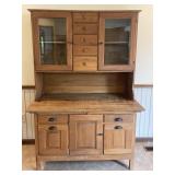 Primitive hutch with 3 possum belly drawers