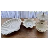 3 Lenox bowls, Spode shell dish
