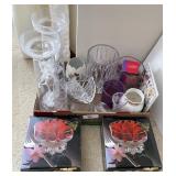 Large flat of vases & 2 NEW berry bowls