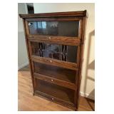 One piece oak barrister-style bookcase