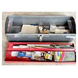 Metal toolbox with contents