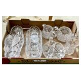 Flat with cut glass serving pieces