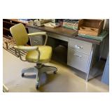 Metal office desk & vintage Cosco office chair