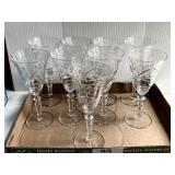 9 crystal wine glasses
