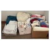 Large group of bath and bed linens