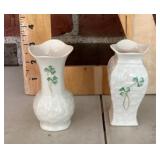 2 Belleek vases