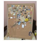 Pin collection on bulletin board