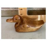 Carved wooden duck