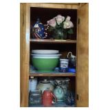 Contents of upper cabinets