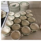 Spode Christmas cups, saucers, dessert plates