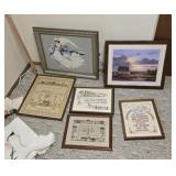 Framed prints and samplers