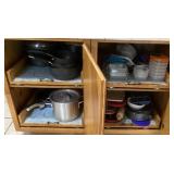 Contents of island cabinets with pots & pans, etc.