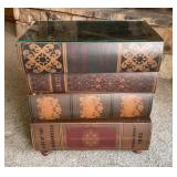 Stacked books table with drawers