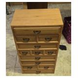 Small oak multi-drawer cabinet --24" high