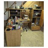 Desk with return and contents