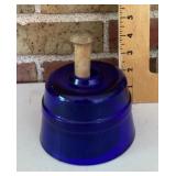 Cobalt blue glass butter mold