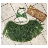 Vintage little girl 2-pc. hula costume with box