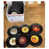 Box of 45 RPM records