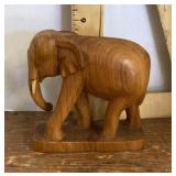 Carved wood elephant