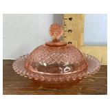 Pink Depression butter dome