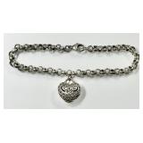 Judith Jack sterling bracelet w/marcasite heart
