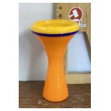 Orange art glass vase