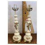 Pair of porcelain table lamps
