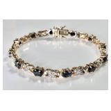 Gold over sterling tennis bracelet