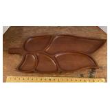 Divided leaf wood tray