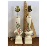 Pair of porcelain table lamps