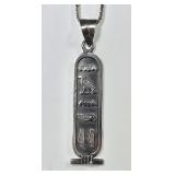 Sterling silver Egyptian cartouche necklace