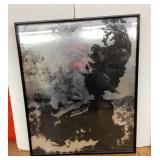 Enlarged negative of a steam locomotive