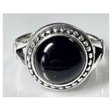 Sterling silver onyx ring