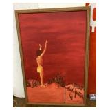 1973 Nancy Turpin painting of nude on beach