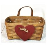 1978 Longaberger basket with wooden heart
