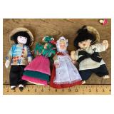 4 dolls in ethnic dress