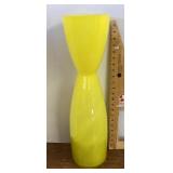 Tall yellow glass vase