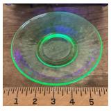 Gfreen depression uranium glass saucer