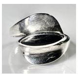 Sterling silver modernist onyx ring