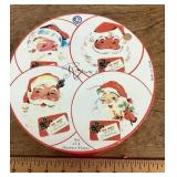 NEW set of 4 Santa dessert plates +  napkins