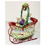 Jim Shore sleigh with 5 ornaments