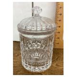 Lead crystal jar with lid --unmarked