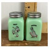 Jadeite salt and pepper shakers
