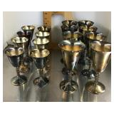 Assorted silver plate goblets