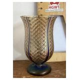 Quilted art glass vase
