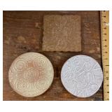 3 Frankoma trivets