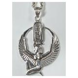 Sterling silver winged goddess Isis necklace