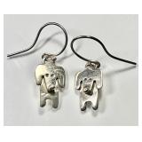 A & J Harvey sterling silver dog earrings