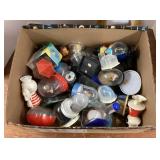 Box of snow globes, etc