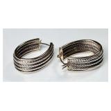 Sterling silver 14k gold hoop earrings